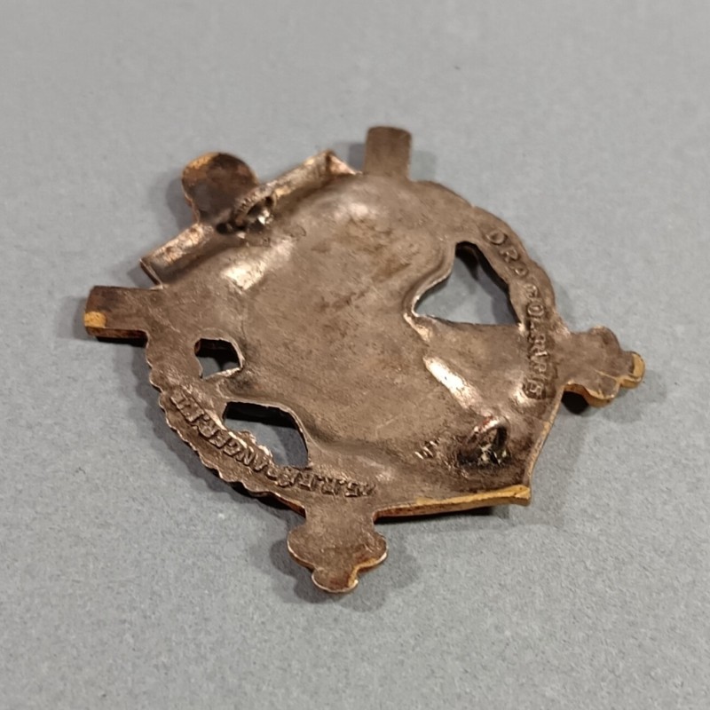 INSIGNE MILITAIRE 2 ème RAC REGIMENT D'ARTILLERIE COLONIALE FABRICATION 1944-45 DRAGO PARIS RUE BERANGER PEINT